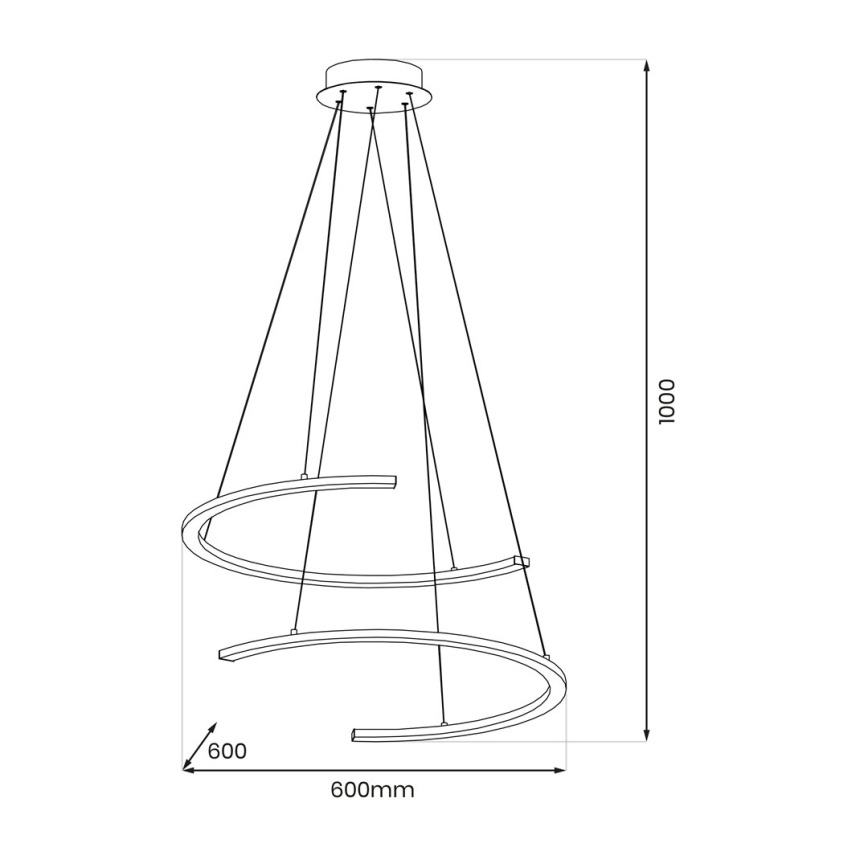 LED-Hängeleuchte DOUBLEMOON LED/30W/230V schwarz