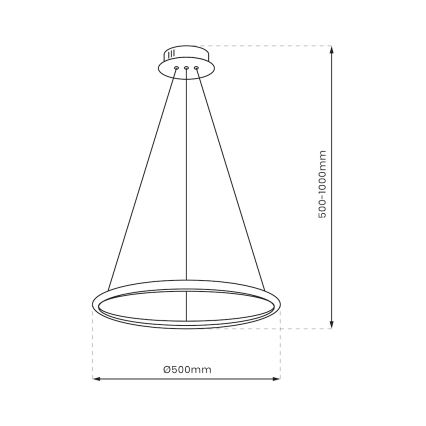 LED-Hängeleuchte HOOP LED/27W/230V d 50 cm 4000K schwarz