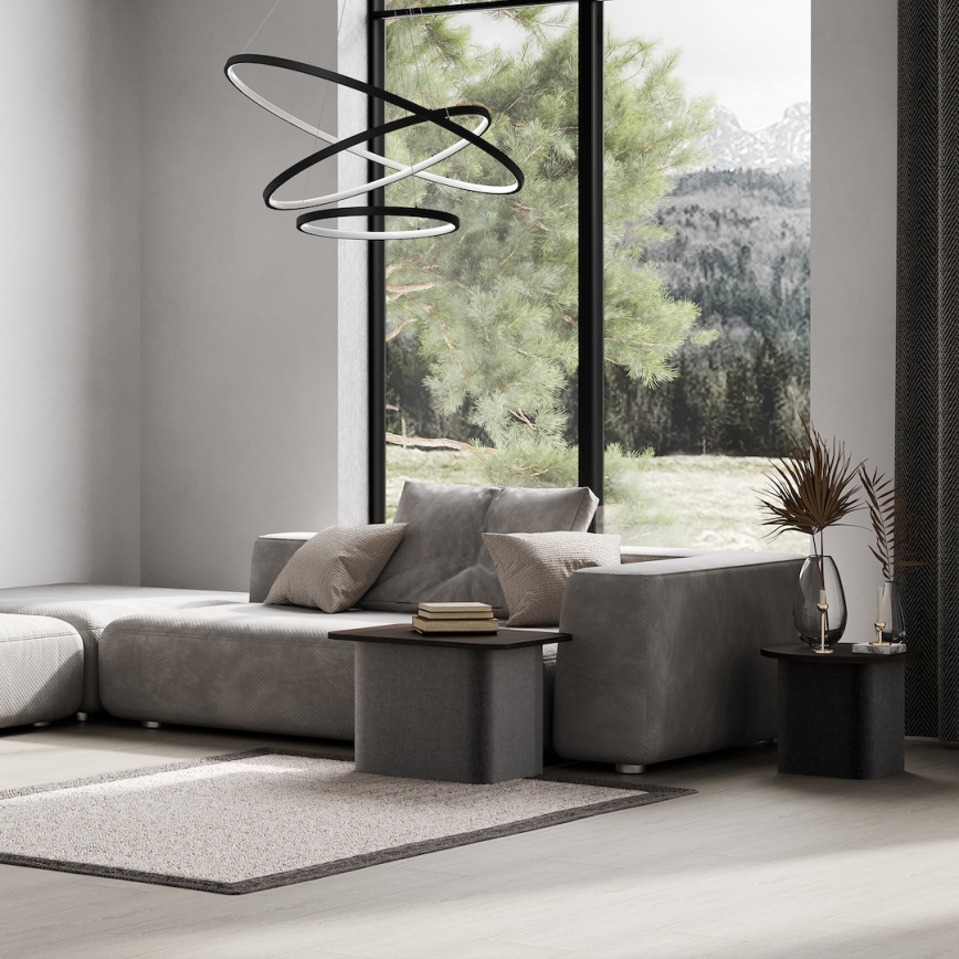 LED-Hängeleuchte HOOP LED/93W/230V d 80 cm 4000K schwarz