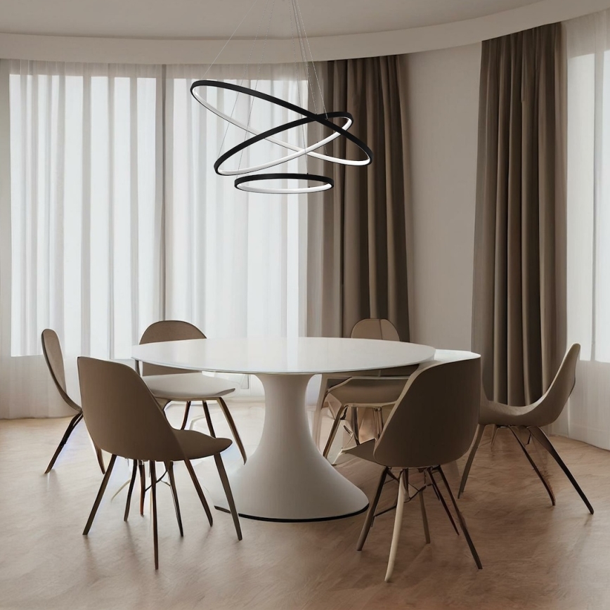 LED-Hängeleuchte HOOP LED/93W/230V d 80 cm 4000K schwarz