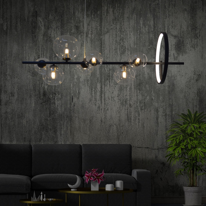 LED-Hängeleuchte HYBRID LED/15W/230V + 7xG9/6W 4000K schwarz