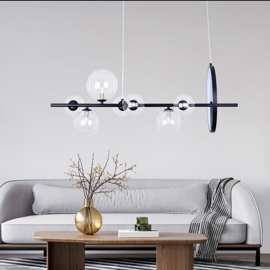 LED-Hängeleuchte HYBRID LED/15W/230V + 7xG9/6W 4000K schwarz