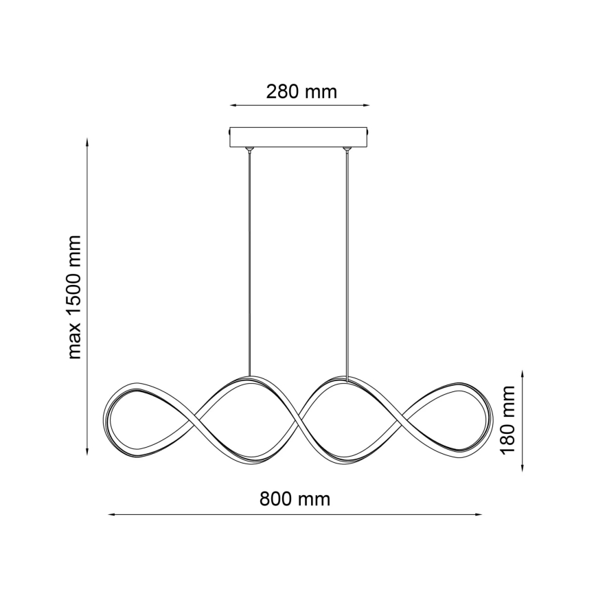 LED-Hängeleuchte INFINITO LED/34W/230V schwarz