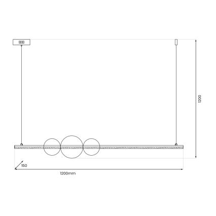 LED-Hängeleuchte KUGEL LED/30W/230V schwarz
