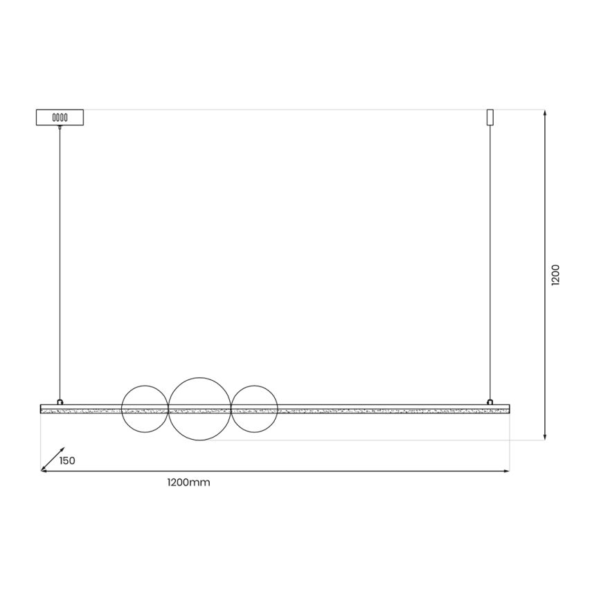 LED-Hängeleuchte KUGEL LED/30W/230V schwarz