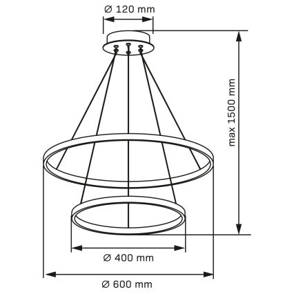 LED-Hängeleuchte LEA LED/35W/230V 4000K d 60 cm matt Chrom