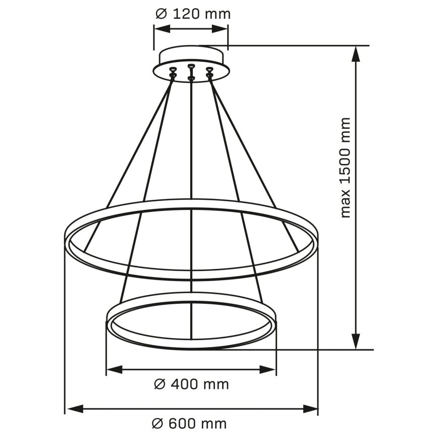 LED-Hängeleuchte LEA LED/35W/230V 4000K d 60 cm matt Chrom