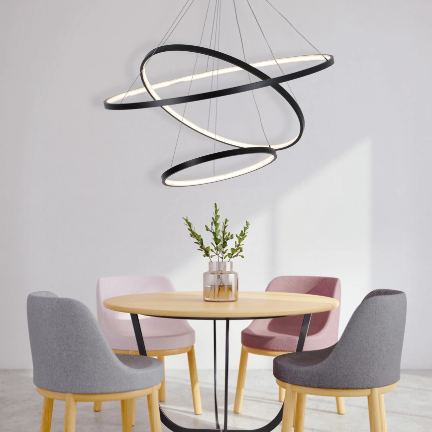 LED-Hängeleuchte LEA LED/60W/230V 4000K d 80 cm schwarz