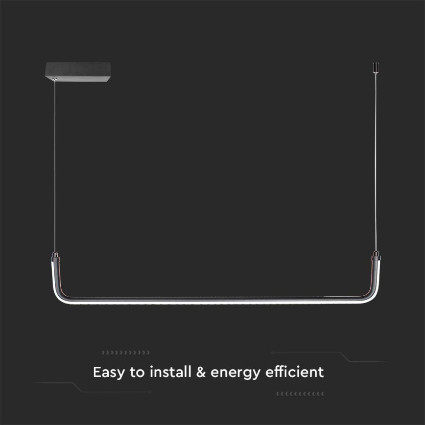 LED-Hängeleuchte LED/12W/230V 4000K 90 cm schwarz