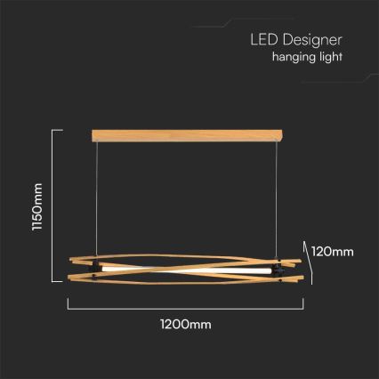 LED-Hängeleuchte LED/15W/230V 3000K braun
