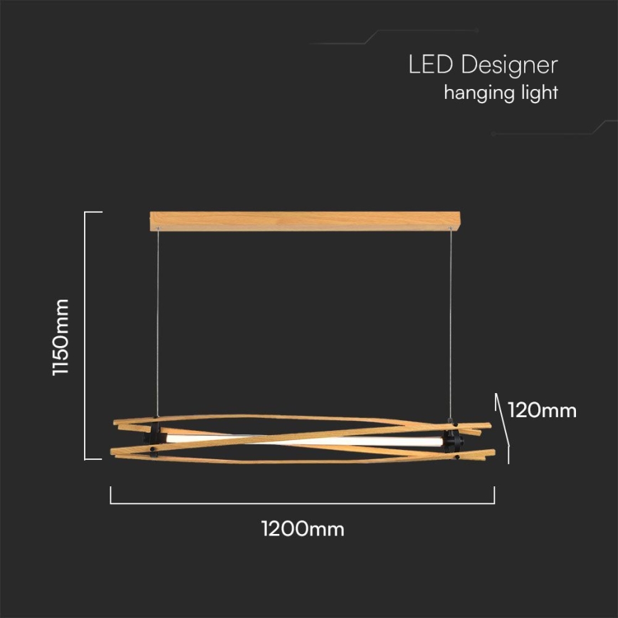 LED-Hängeleuchte LED/15W/230V 3000K braun