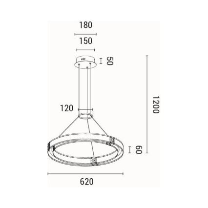 LED-Hängeleuchte LED/21W/230V 3000K 42x120 cm