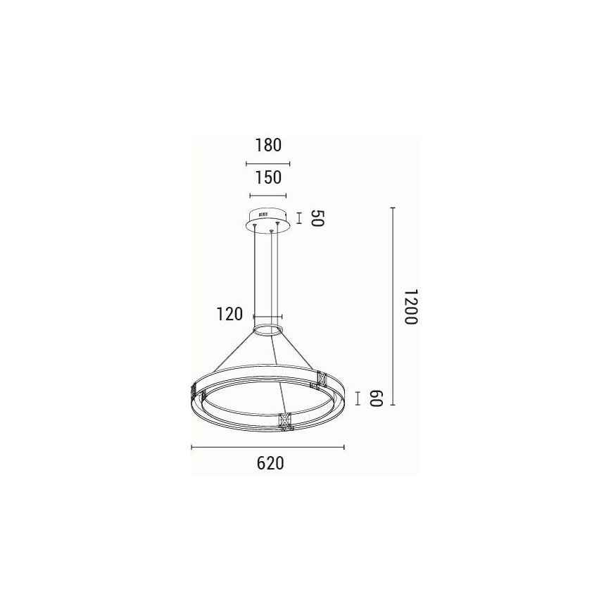 LED-Hängeleuchte LED/21W/230V 3000K 42x120 cm