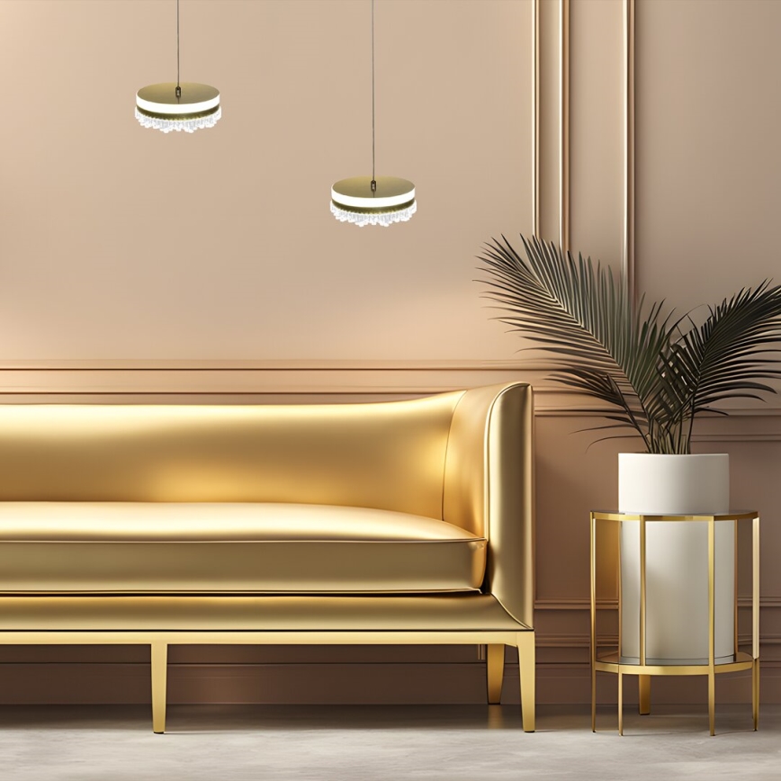 LED-Hängeleuchte LED/25W/230V d 20 cm golden