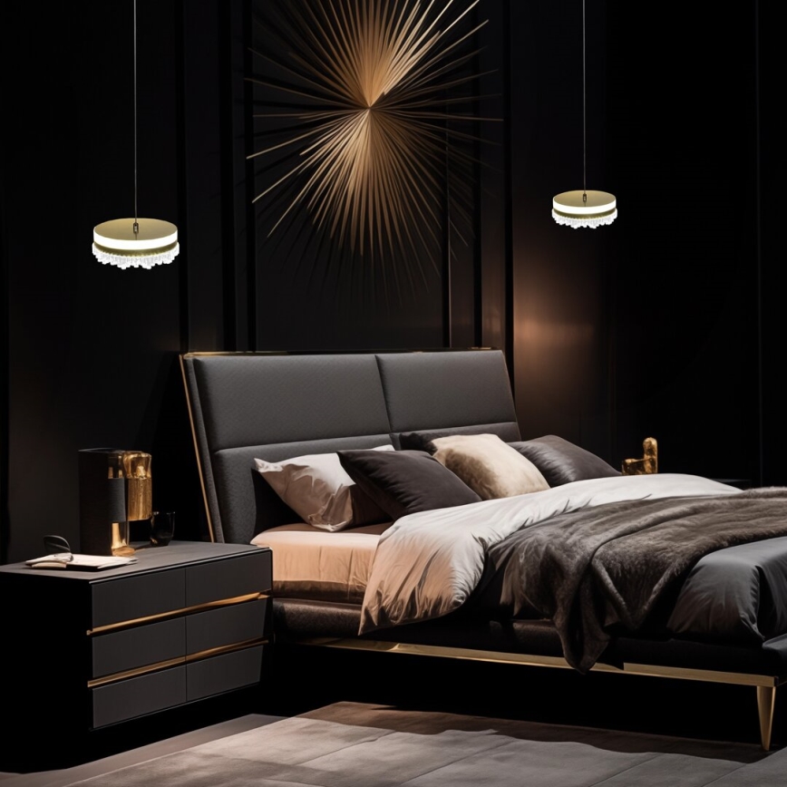 LED-Hängeleuchte LED/25W/230V d 20 cm golden