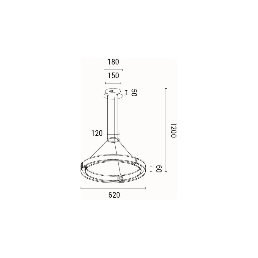 LED-Hängeleuchte LED/33W/230V 3000K 62x120 cm