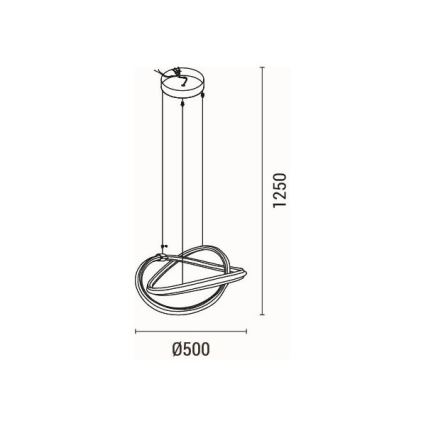 LED-Hängeleuchte LED/38W/230V 3000K 50x120 cm