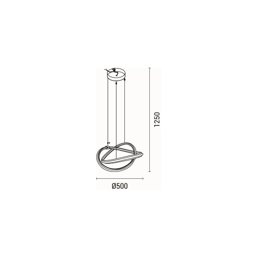 LED-Hängeleuchte LED/38W/230V 3000K 50x120 cm