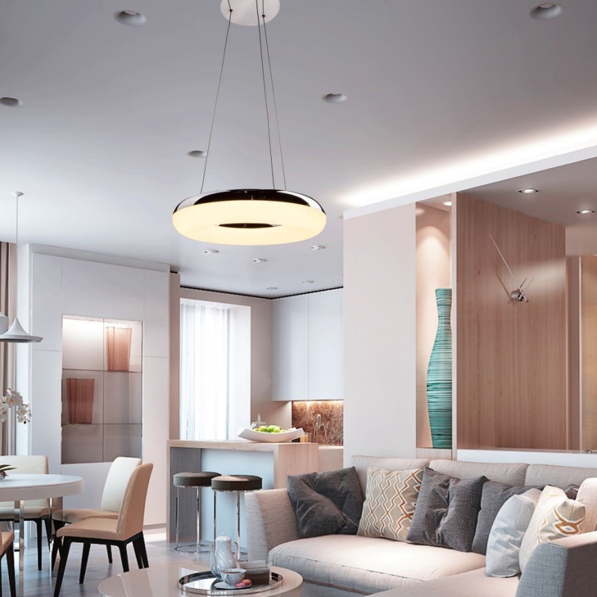 LED-Hängeleuchte LED/40W/230V 3000K d 40 cm glänzendes Chrom