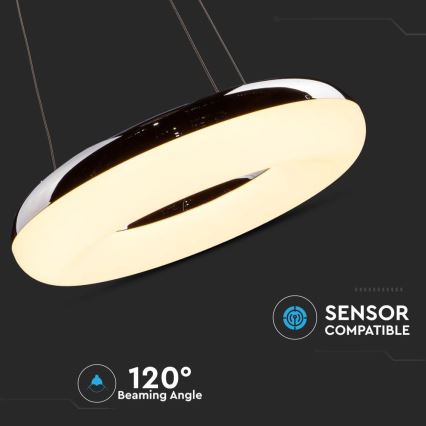 LED-Hängeleuchte LED/40W/230V 3000K d 40 cm glänzendes Chrom