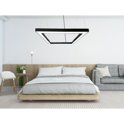 LED-Hängeleuchte LED/80W/230V 4000K 120x120 cm schwarz