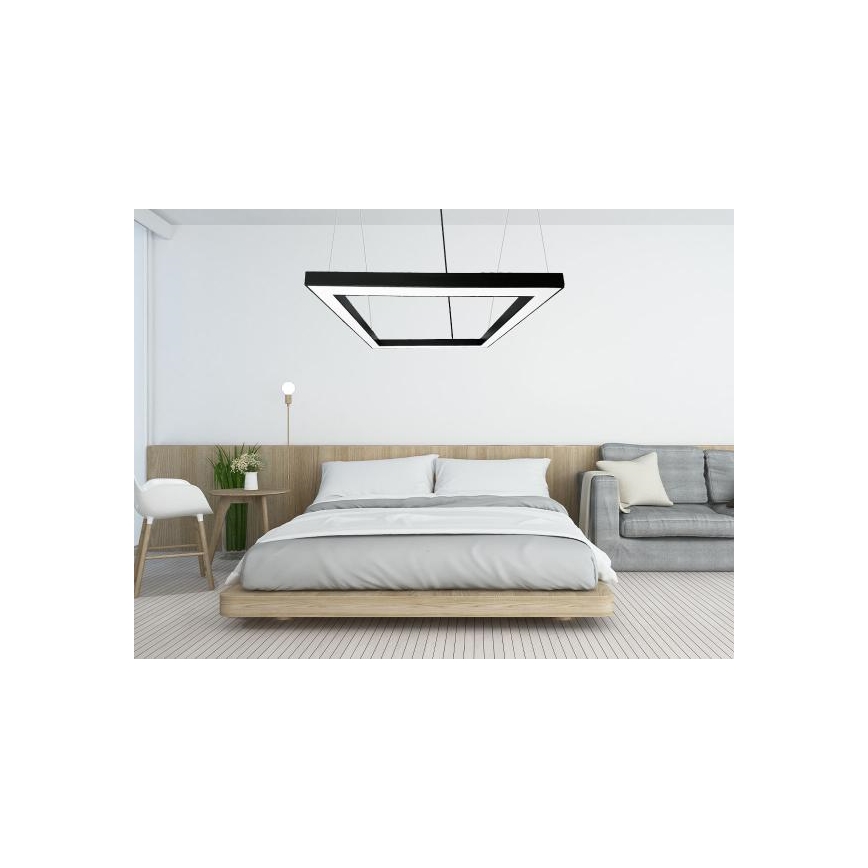 LED-Hängeleuchte LED/80W/230V 4000K 120x120 cm schwarz