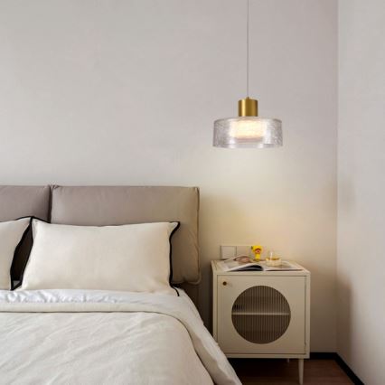 LED-Hängeleuchte LED/8W/230V 3000K golden/klar