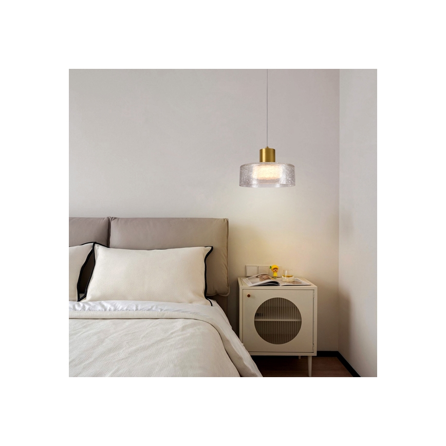 LED-Hängeleuchte LED/8W/230V 3000K golden/klar