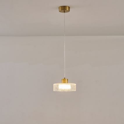 LED-Hängeleuchte LED/8W/230V 3000K golden/klar
