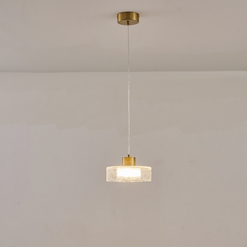 LED-Hängeleuchte LED/8W/230V 3000K golden/klar