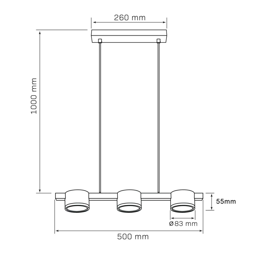 LED-Hängeleuchte MIRELLA 3xGX53/6W/230V golden/schwarz