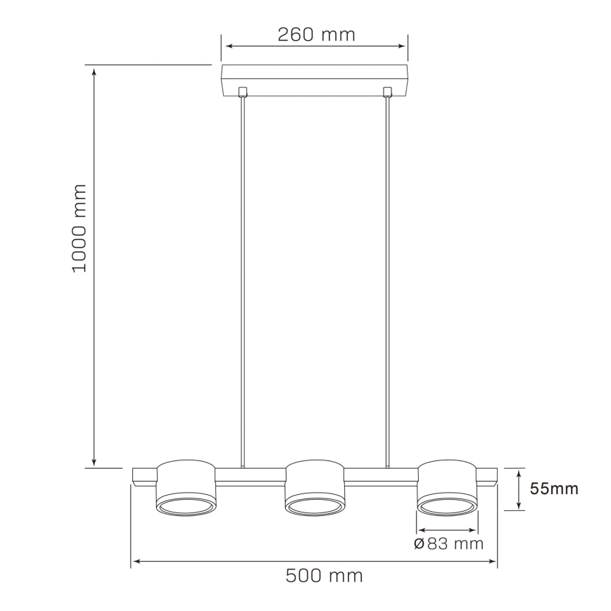 LED-Hängeleuchte MIRELLA 3xGX53/6W/230V schwarz