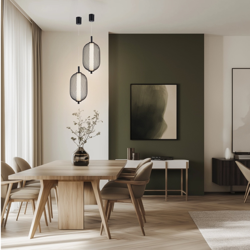 LED-Hängeleuchte mit Kabel PUMA LED/10W/230V Ø 15 cm schwarz