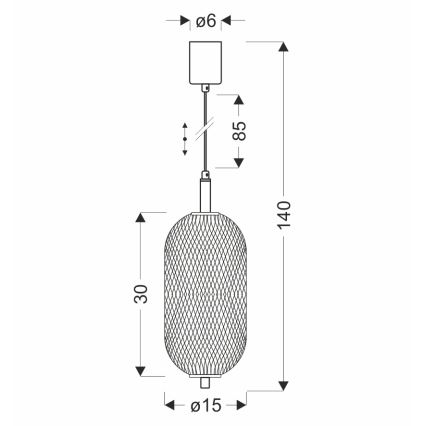 LED-Hängeleuchte mit Kabel PUMA LED/10W/230V Ø 15 cm schwarz