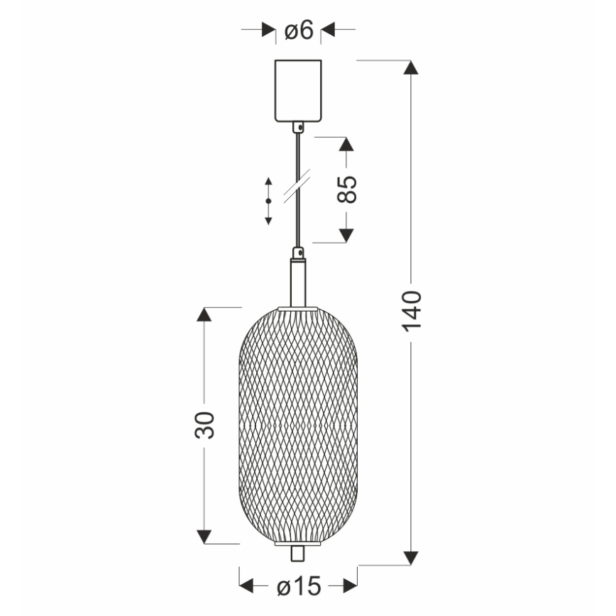 LED-Hängeleuchte mit Kabel PUMA LED/10W/230V Ø 15 cm schwarz