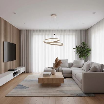 LED-Hängeleuchte mit Kabelabhängung CASHMERE LED/75W/230V Ø 60 cm weiß