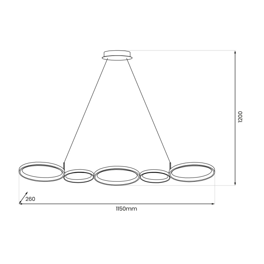 LED-Hängeleuchte OLYMPIA 5xLED/10W/230V grau