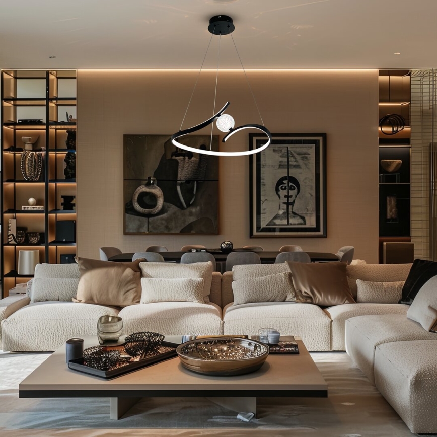 LED-Hängeleuchte PERLA LED/34W/230V schwarz