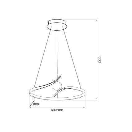 LED-Hängeleuchte PERLA LED/34W/230V schwarz