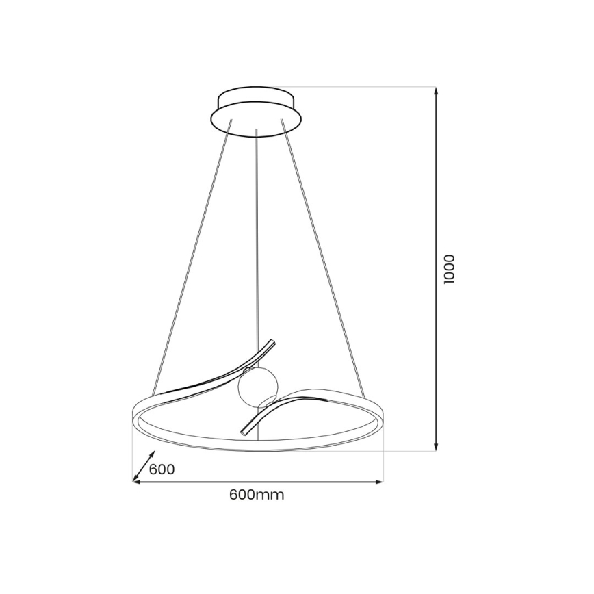 LED-Hängeleuchte PERLA LED/34W/230V schwarz
