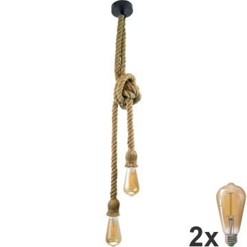 LED-Hängeleuchte ROPE 2xE27/10W/230V