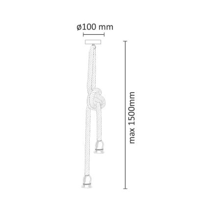 LED-Hängeleuchte ROPE 2xE27/10W/230V