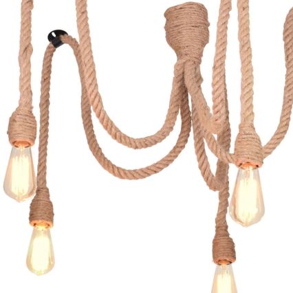 LED-Hängeleuchte ROPE CASA 5xE27/10W/230V Spinne