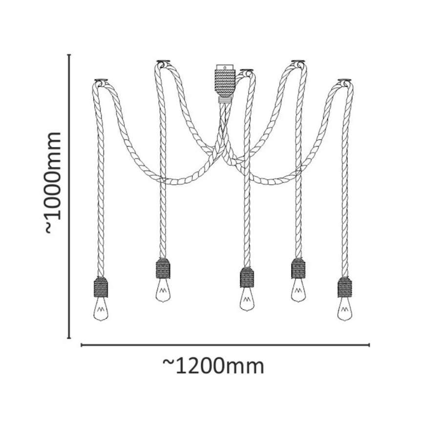 LED-Hängeleuchte ROPE CASA 5xE27/10W/230V Spinne