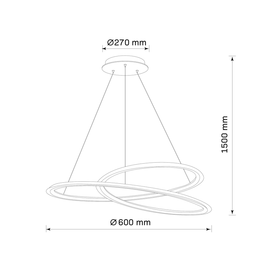 LED-Hängeleuchte TANGO LED/44W/230V 4000K d 60 cm schwarz