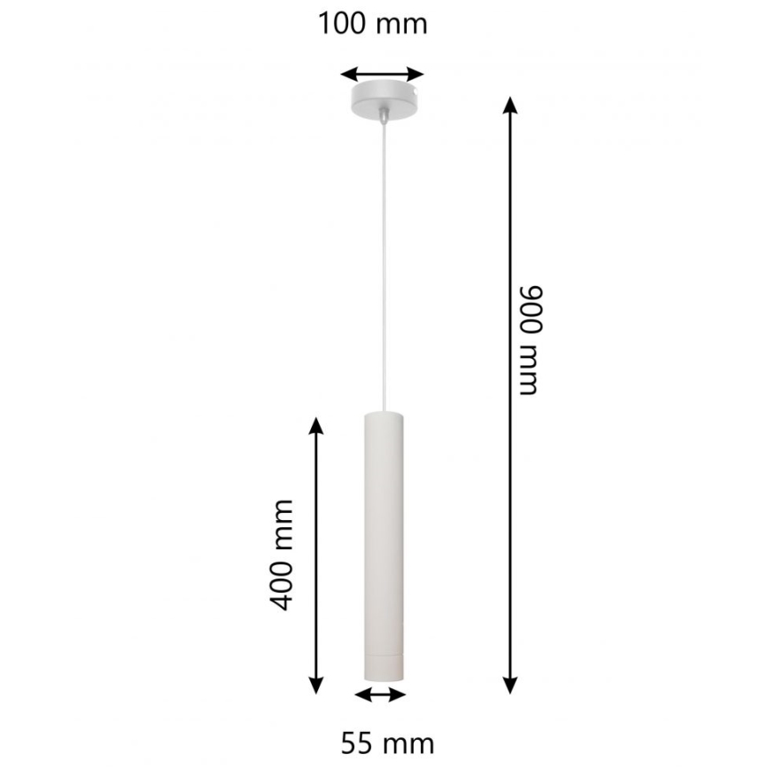 LED Hängeleuchte TUBA 1xGU10/4,8W/230V grau/chrom matt