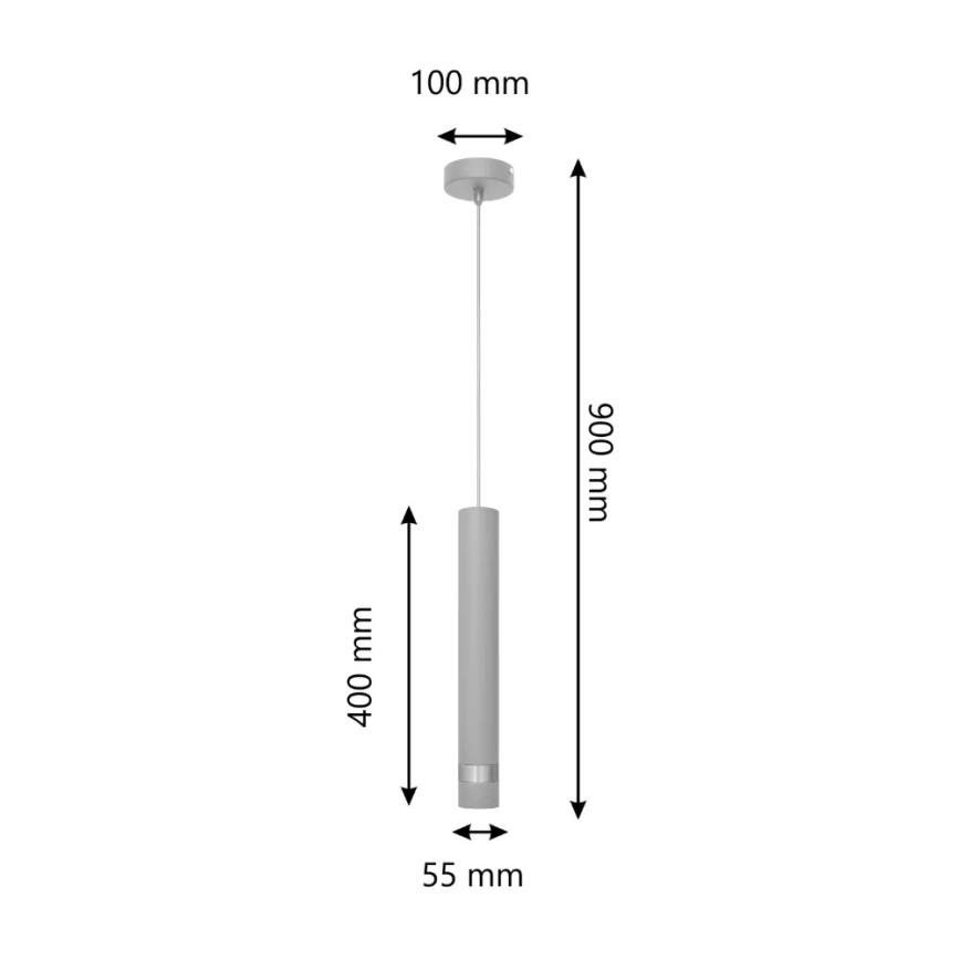 LED Hängeleuchte TUBA 1xGU10/4,8W/230V grau/glänzendes Chrom