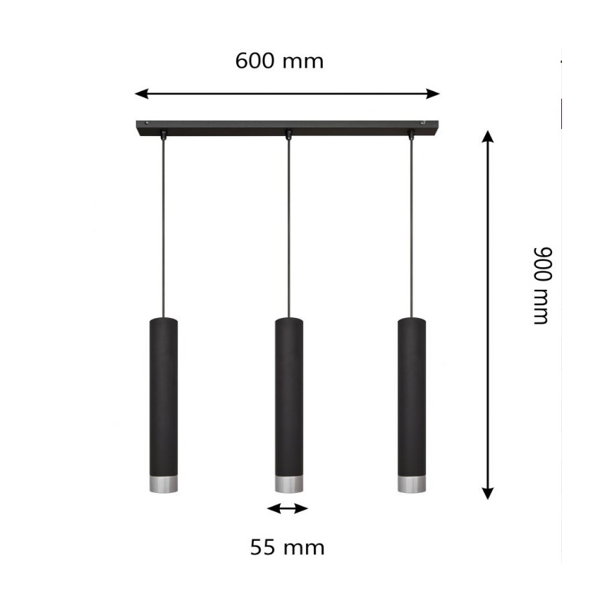 LED Hängeleuchte TUBA 3xGU10/4,8W/230V