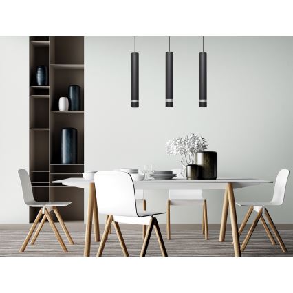 LED-Hängeleuchte TUBA 3xGU10/4,8W/230V schwarz/glänzendes Chrom
