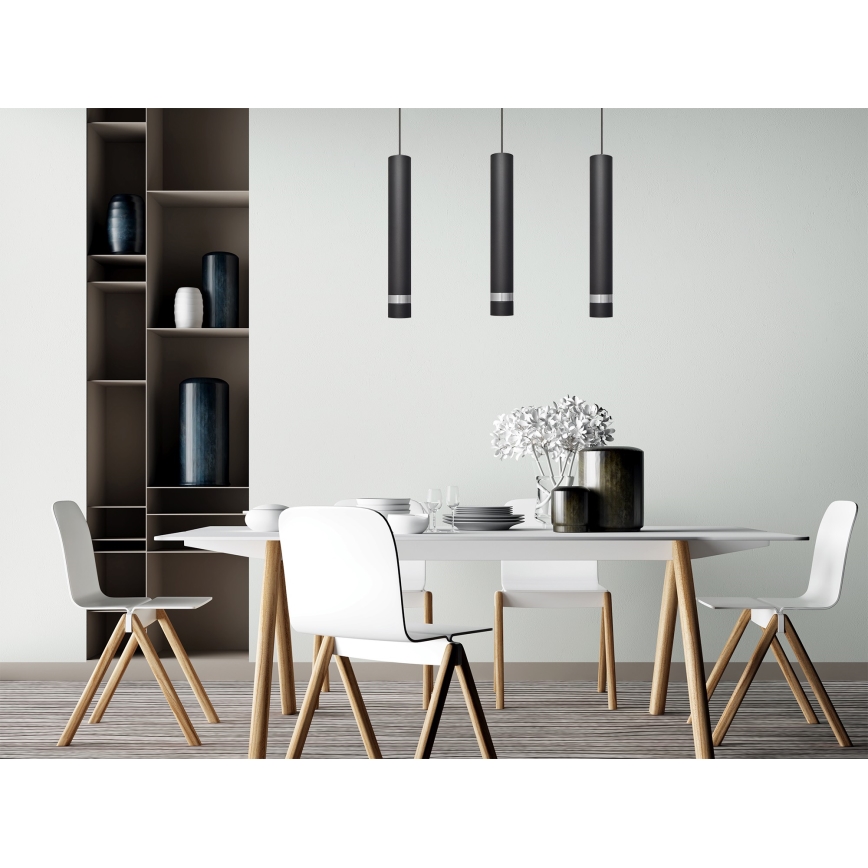 LED-Hängeleuchte TUBA 3xGU10/4,8W/230V schwarz/glänzendes Chrom
